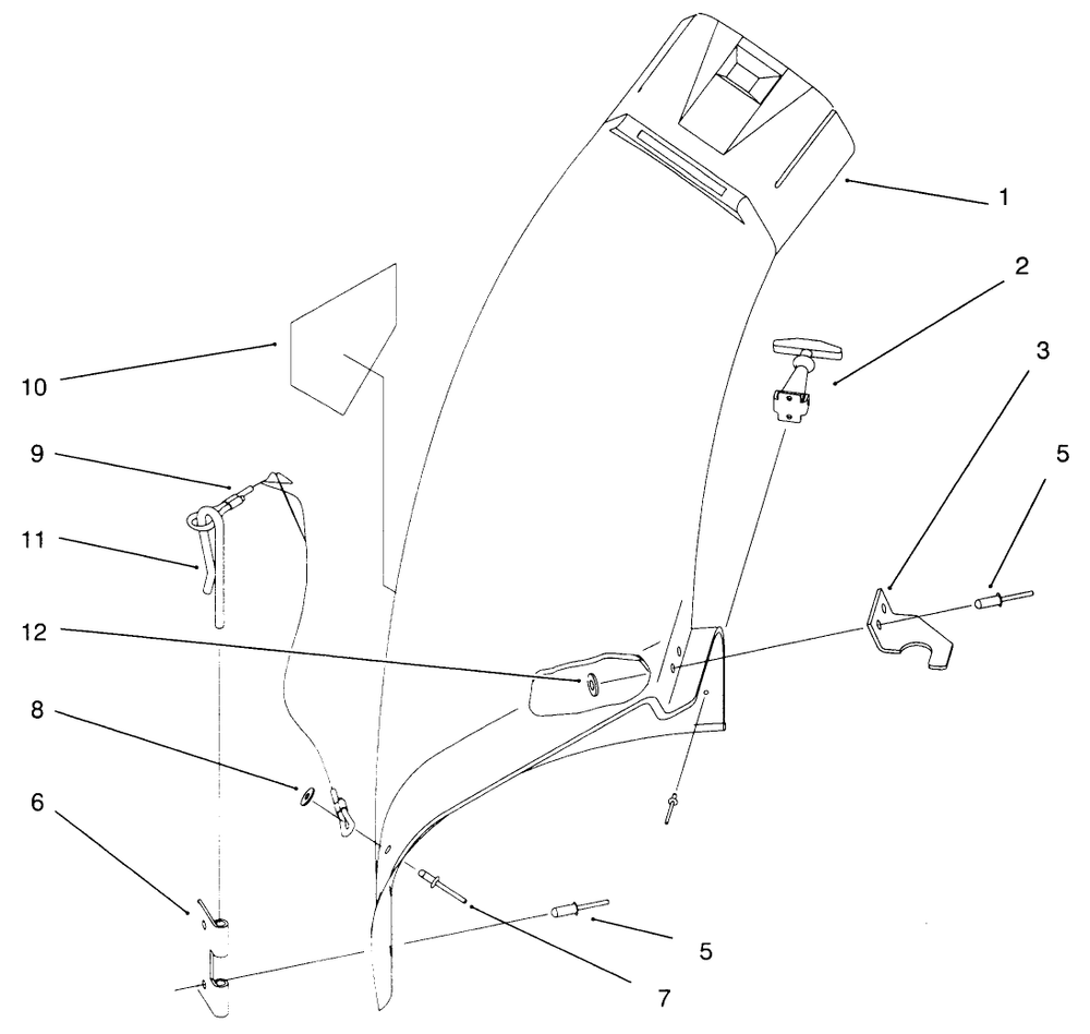 Chute Assembly #94-6036 Diagram and Parts List for 79103 (6900001 - 6999999)(1996) Lawn Boy Lawn Tractor Accessories